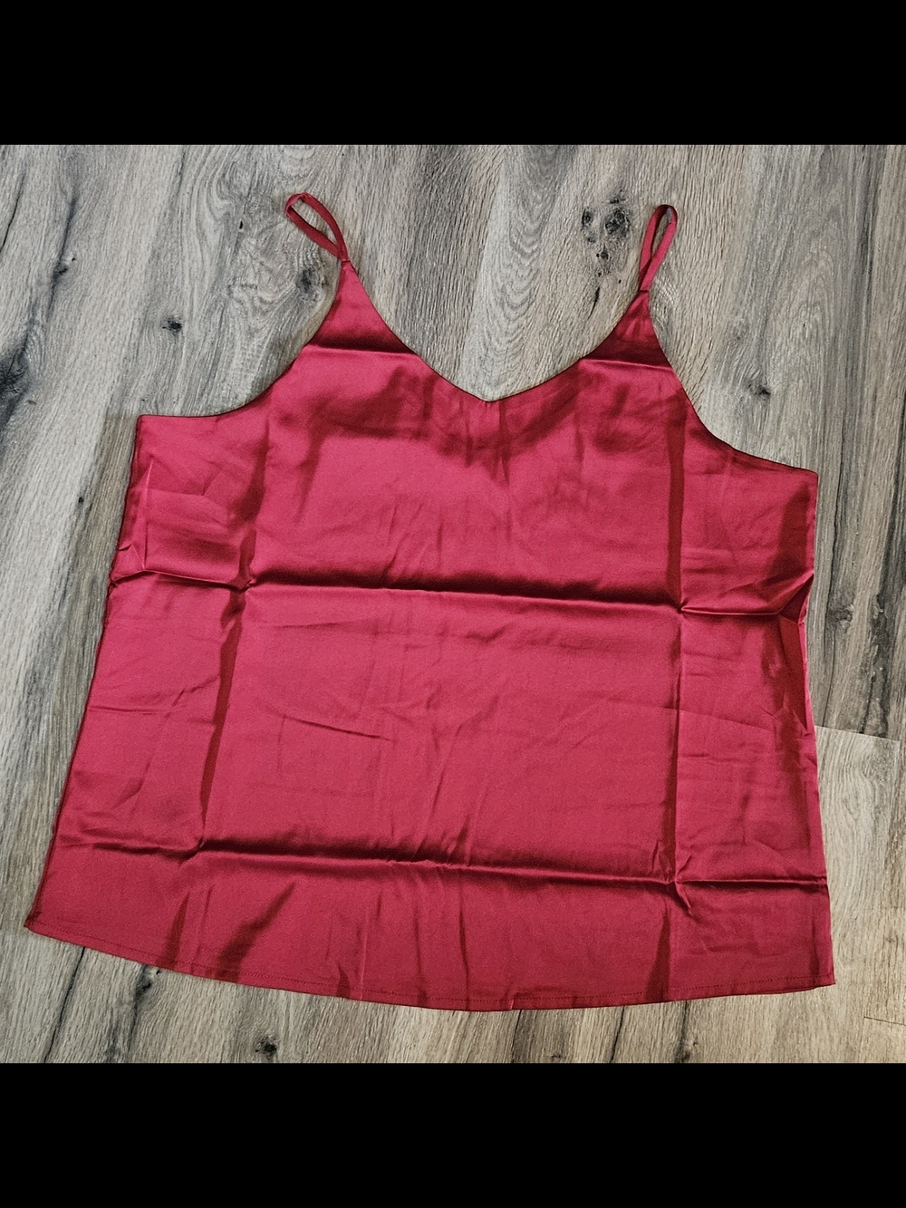 Zenana Outfitters Satin V-Neck Cami - Deep Red